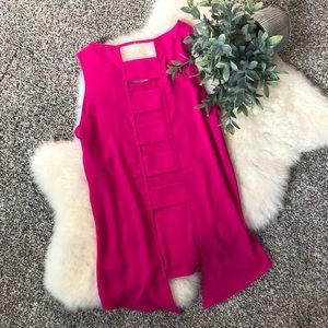 Pink Express Tank Top with Cut Out Ladder Back